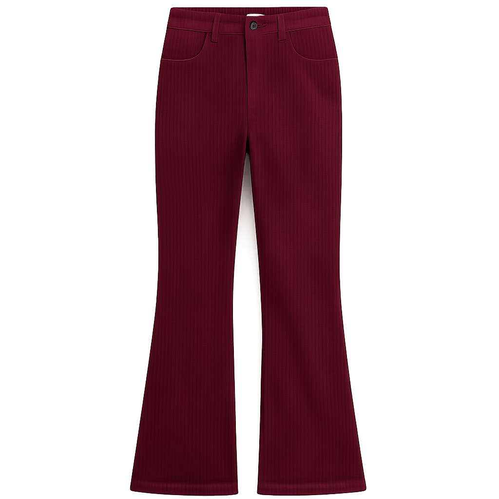 Burgundy Corduroy Flares - Ourfin Pants
