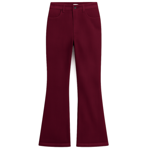 Burgundy Corduroy Flares - Ourfin Pants