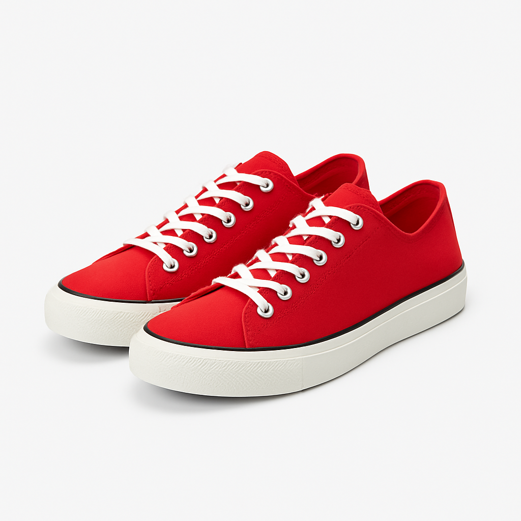 Crimson Canvas Sneakers - Ourfin Shoes