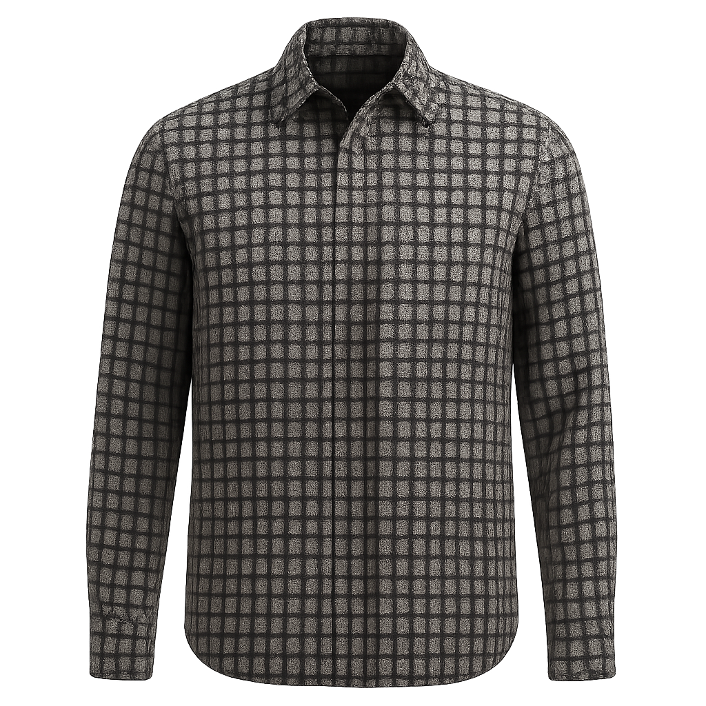 Wool Houndstooth Shirt - Ourfin Shirts